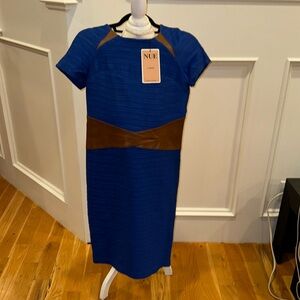 Blue and brown dress with Shapeware NWT